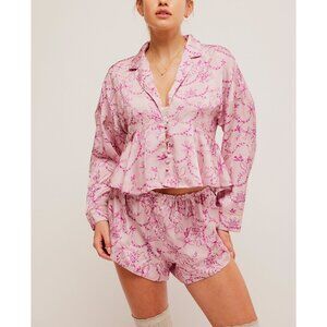 NWT FREE PEOPLE Intimately Beauty Sleep PJ Set / Blushing Combo- XL